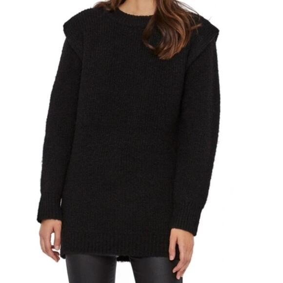 Vero Moda Black Daisy Wide Shoulder Sweater Size Medium - Picture 1 of 5